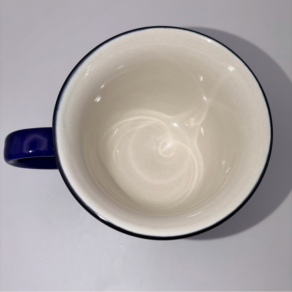 Vintage Cobalt Blue Stoneware Tea Cups Set w Sugar Bowl & Creamer - Picture 13 of 16